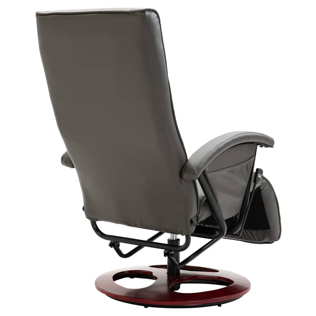 Swivel TV Armchair Grey Faux Leather - Newstart Furniture