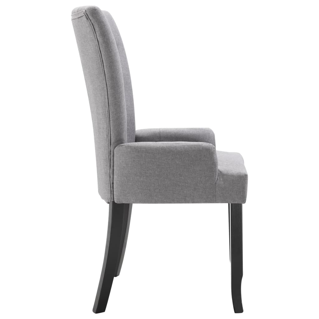 Dining Chair with Armrests Light Grey Fabric - Newstart Furniture