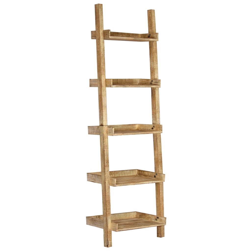 Ladder Shelf Brown 75x37x205 cm Solid Mango Wood - Newstart Furniture