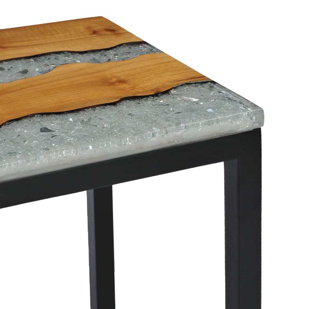 Nesting Tables 3 pcs Solid Teak Wood and Polyresin - Newstart Furniture