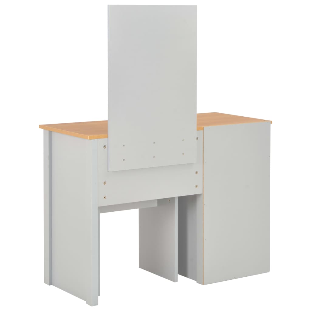 Dressing Table with Mirror and Stool Grey 104x45x131 cm - Newstart Furniture