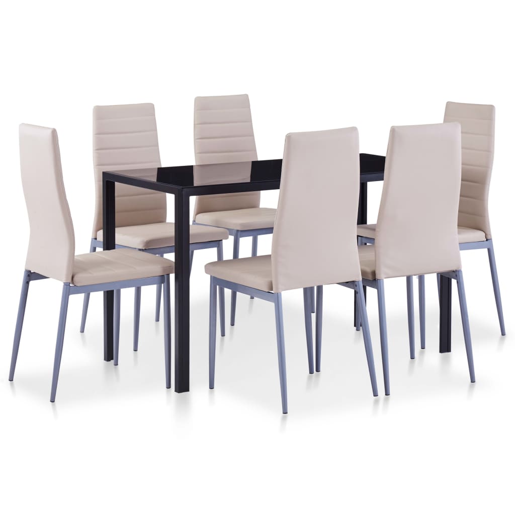 Seven Piece Dining Set Cappuccino - Newstart Furniture