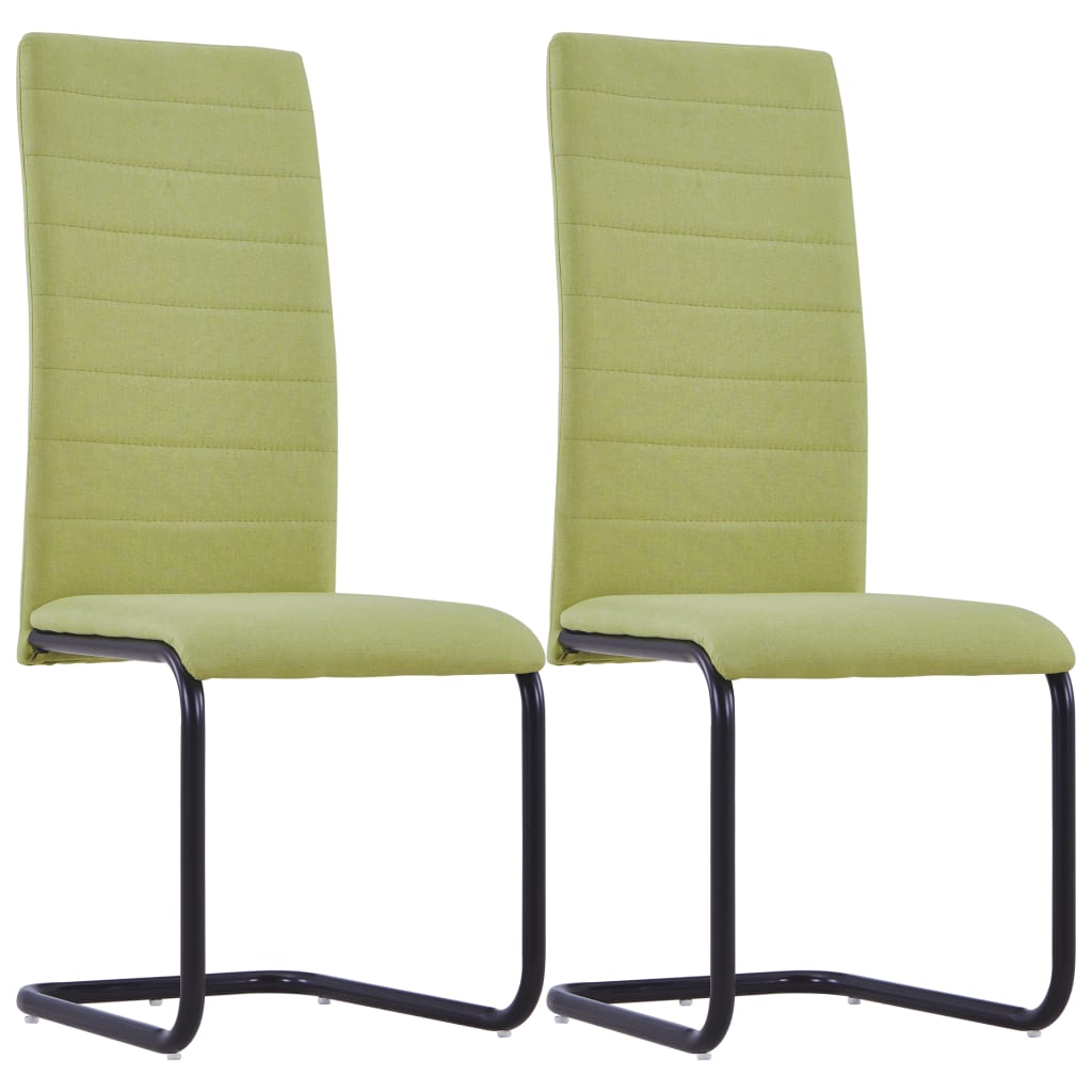 Cantilever Dining Chairs 2 pcs Green Fabric - Newstart Furniture