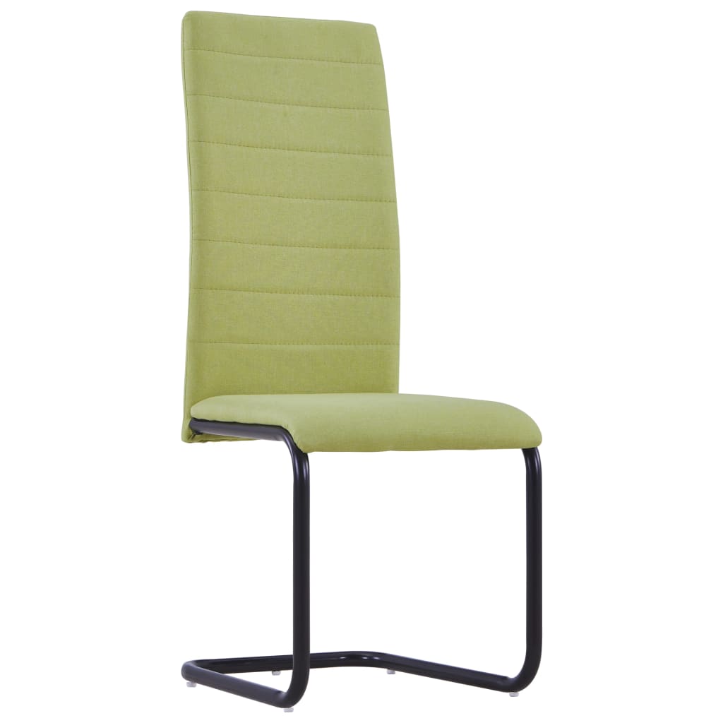 Cantilever Dining Chairs 2 pcs Green Fabric - Newstart Furniture