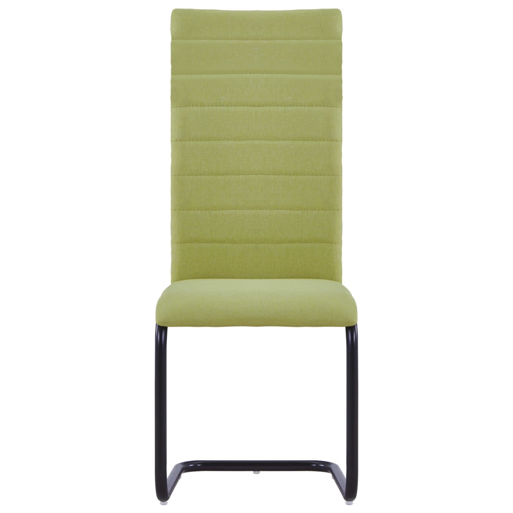 Cantilever Dining Chairs 4 pcs Green Fabric - Newstart Furniture
