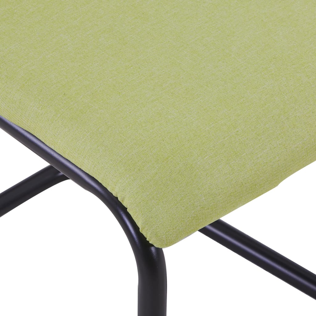 Cantilever Dining Chairs 4 pcs Green Fabric - Newstart Furniture