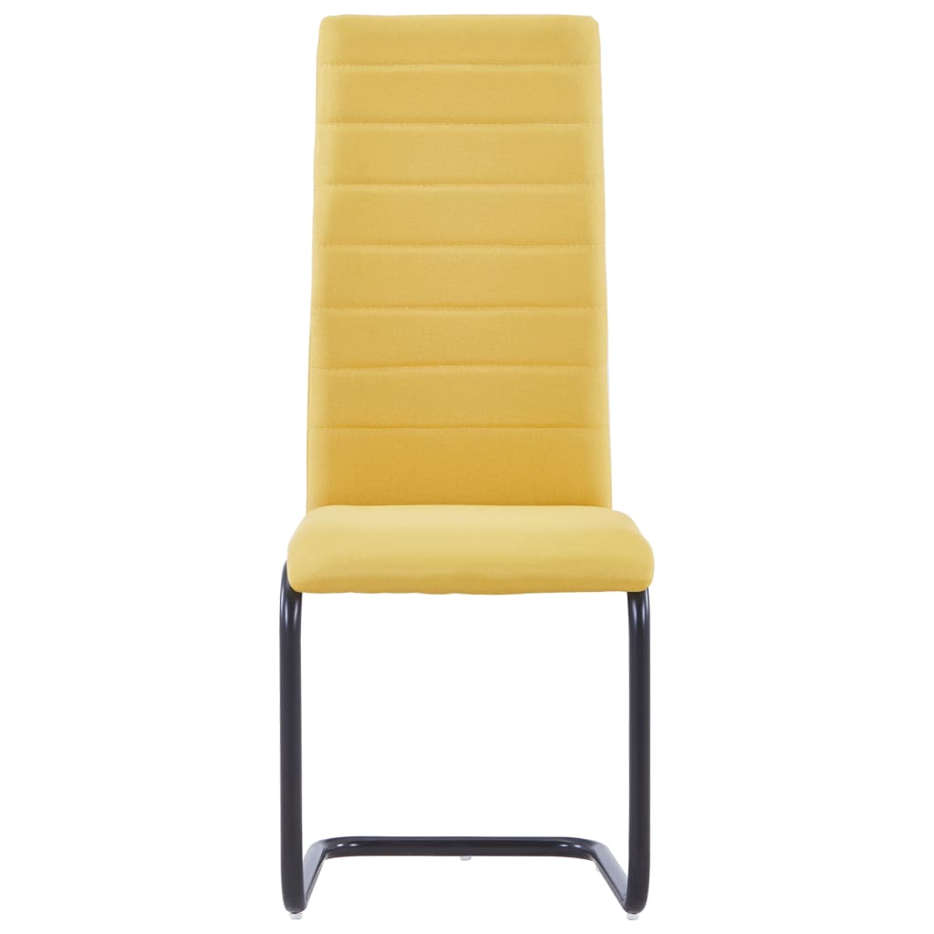 Cantilever Dining Chairs 2 pcs Yellow Fabric - Newstart Furniture