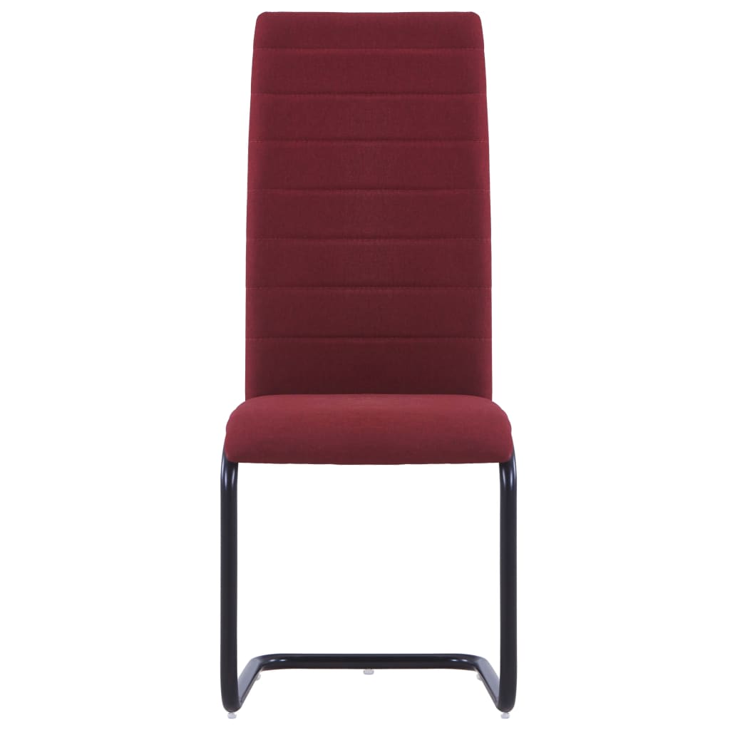 Cantilever Dining Chairs 2 pcs Wine Fabric - Newstart Furniture
