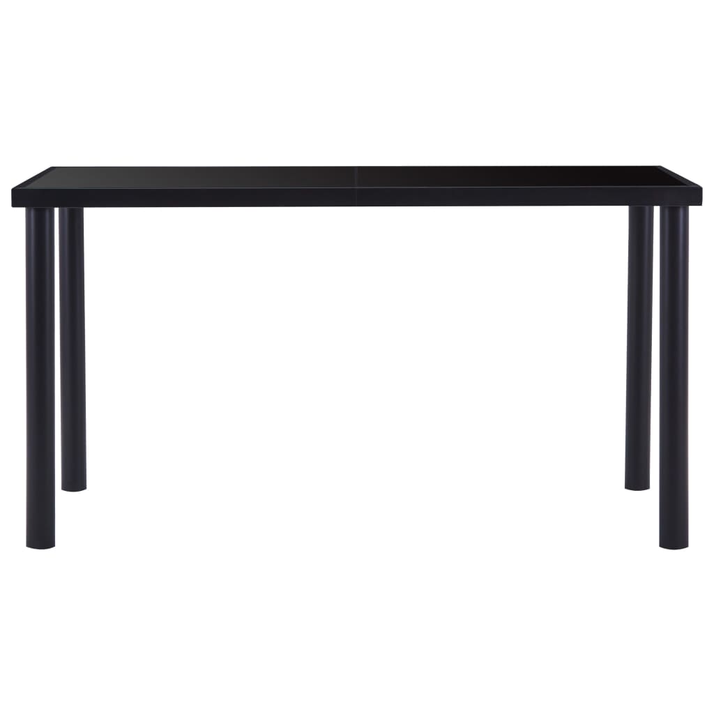 Dining Table Black 140x70x75 cm Tempered Glass - Newstart Furniture