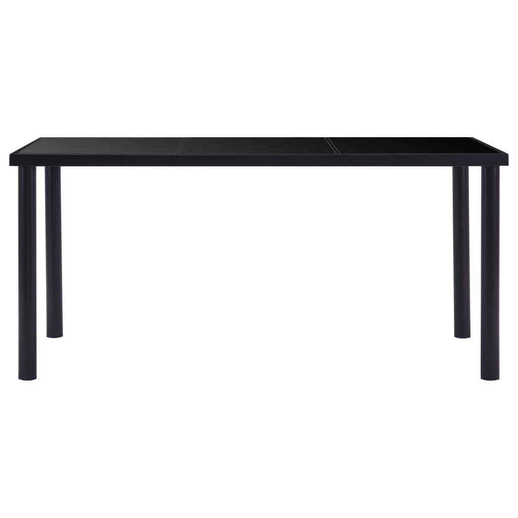 Dining Table Black 160x80x75 cm Tempered Glass - Newstart Furniture