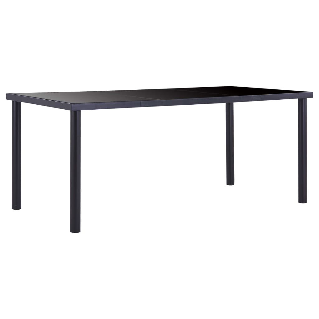 Dining Table Black 180x90x75 cm Tempered Glass - Newstart Furniture