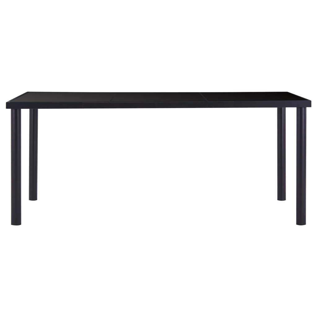 Dining Table Black 180x90x75 cm Tempered Glass - Newstart Furniture
