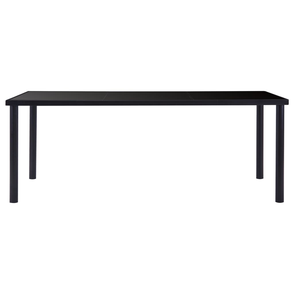 Dining Table Black 200x100x75 cm Tempered Glass - Newstart Furniture
