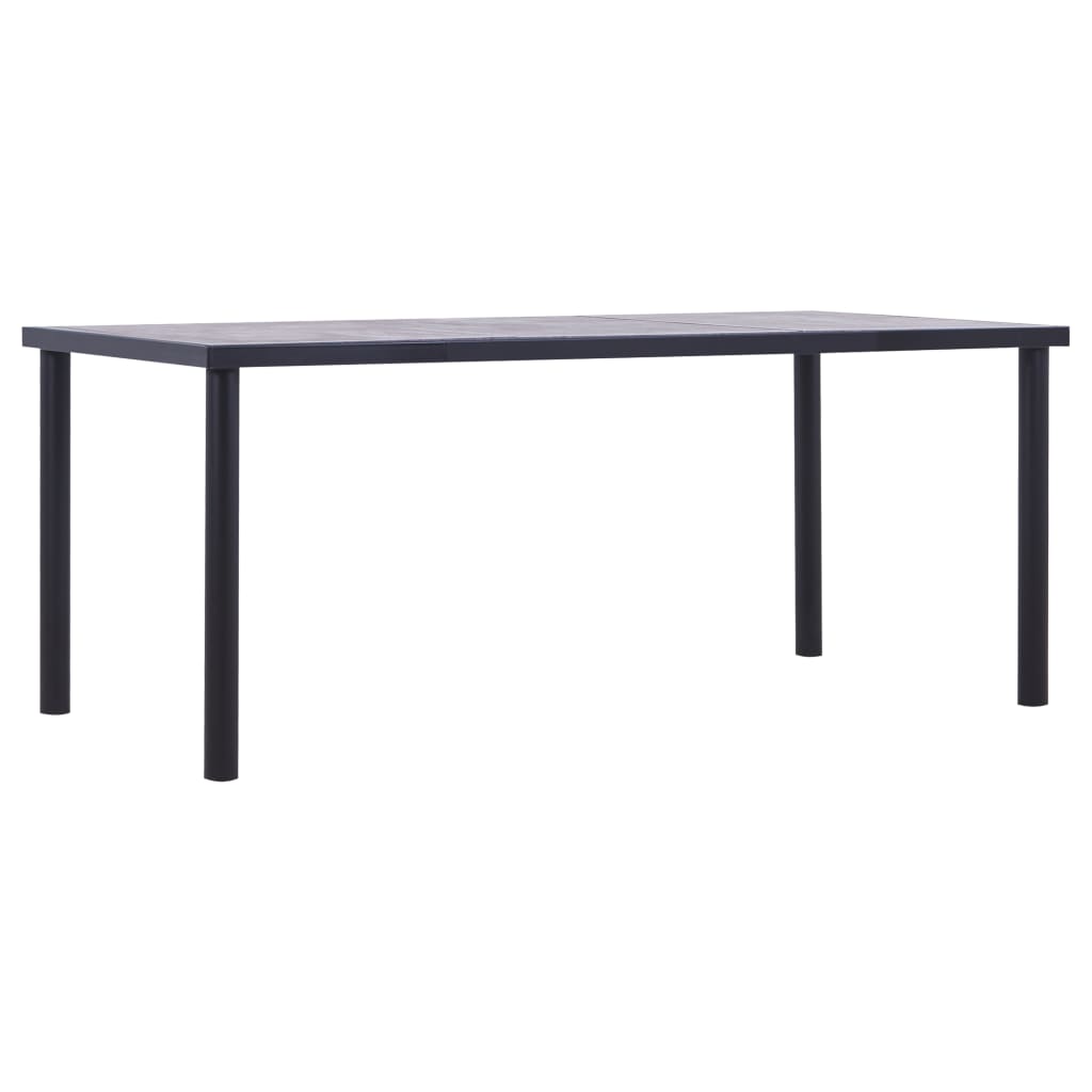 Dining Table Black and Concrete Grey 180x90x75 cm MDF - Newstart Furniture