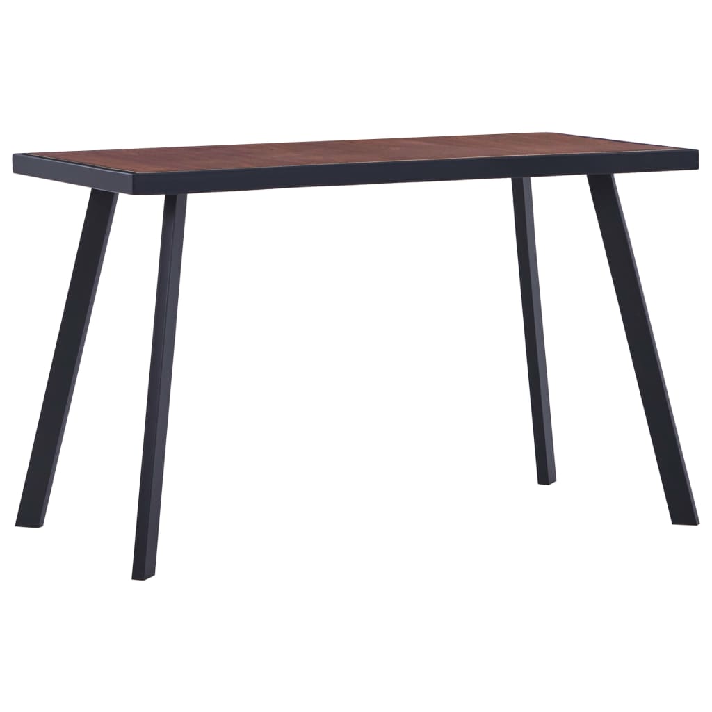 Dining Table Dark Wood and Black 120x60x75 cm MDF - Newstart Furniture