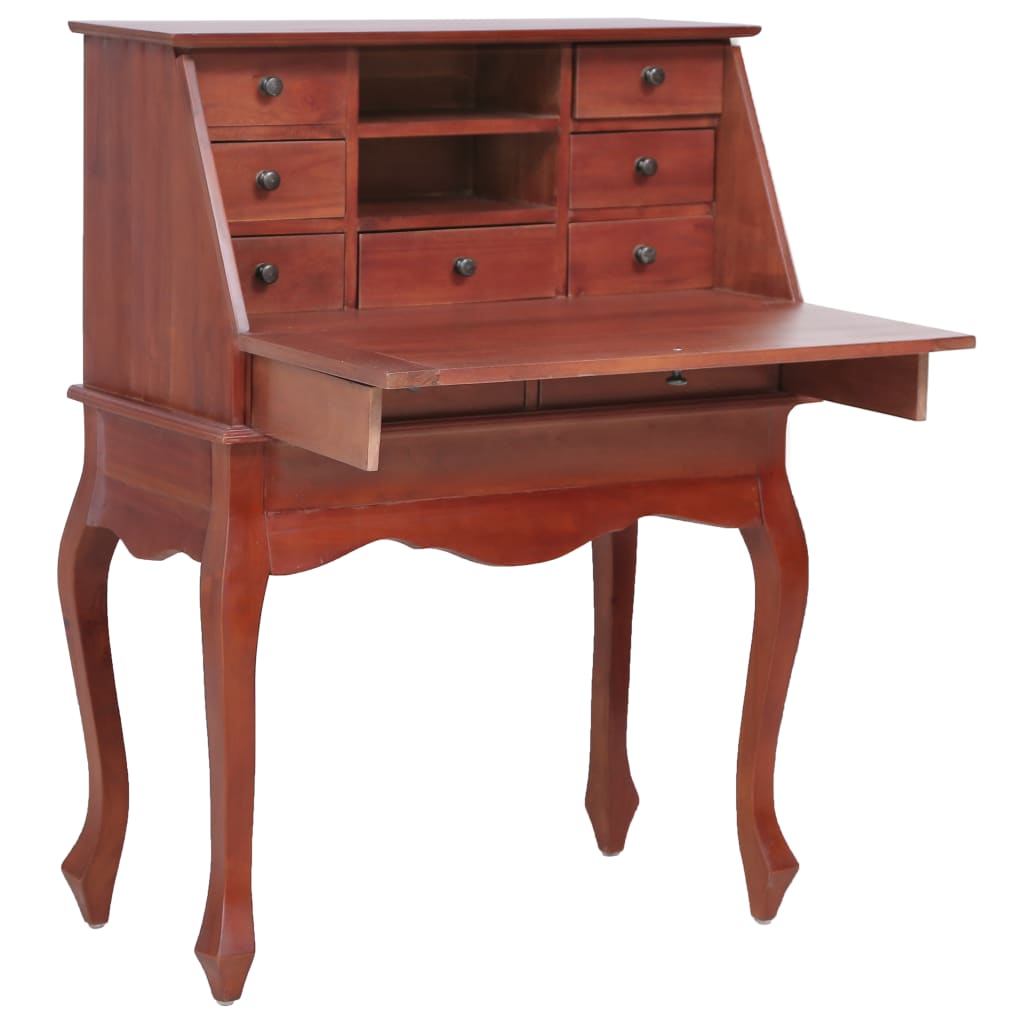 Secretary Desk Brown 78x42x103 cm Solid Mahogany Wood - Newstart Furniture