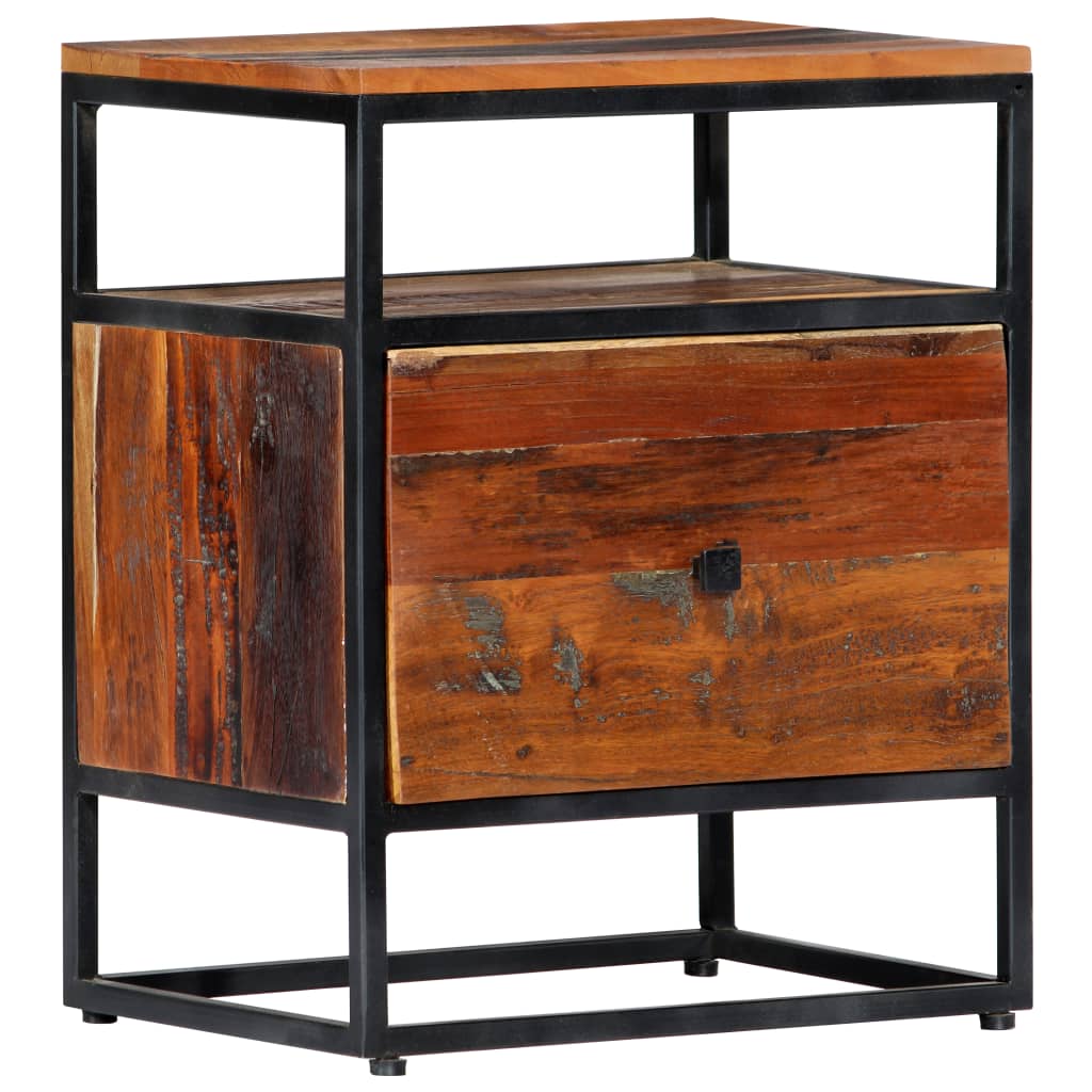 Bedside Cabinet 40x30x50 cm Solid Reclaimed Wood and Steel - Newstart Furniture