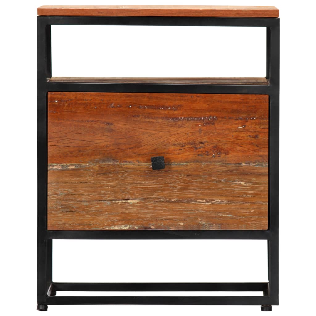 Bedside Cabinet 40x30x50 cm Solid Reclaimed Wood and Steel - Newstart Furniture