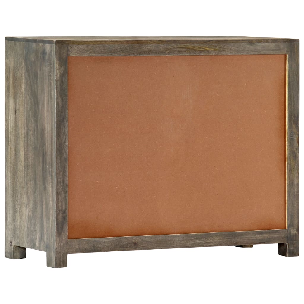 Side Cabinet Grey 75x30x60 cm Solid Mango Wood - Newstart Furniture