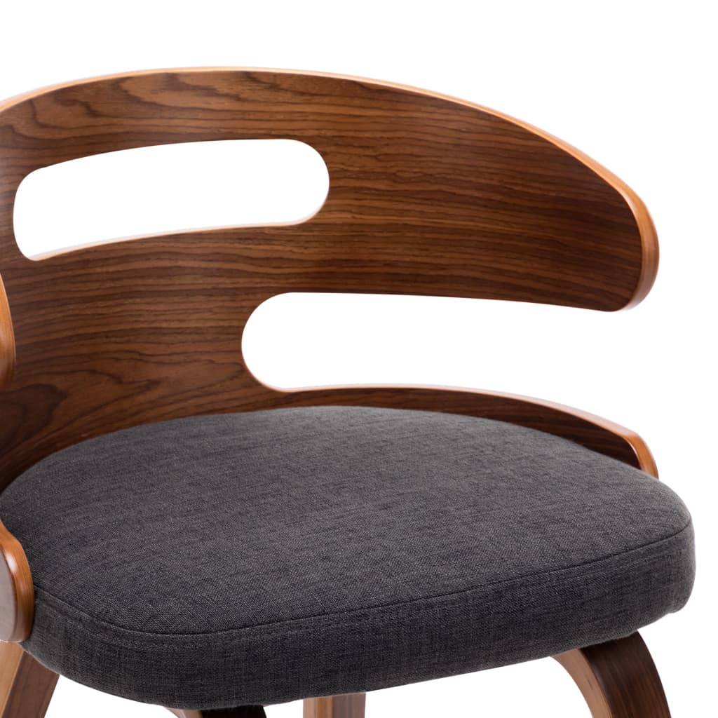 Dining Chairs 2 pcs Dark Grey Bent Wood and Fabric - Newstart Furniture