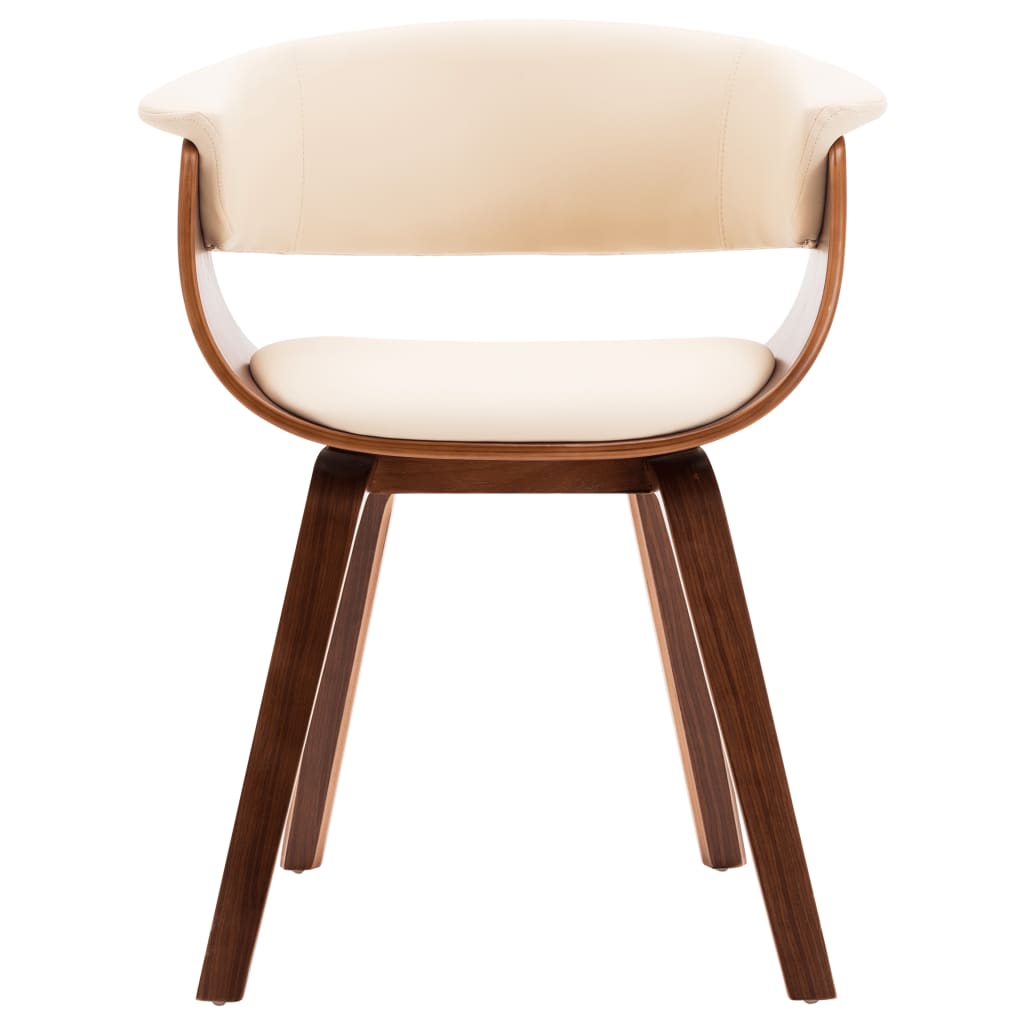 Dining Chair Cream Bent Wood and Faux Leather - Newstart Furniture