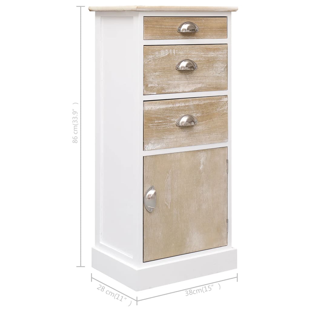 Side Cabinet 38x28x86 cm Paulownia Wood - Newstart Furniture