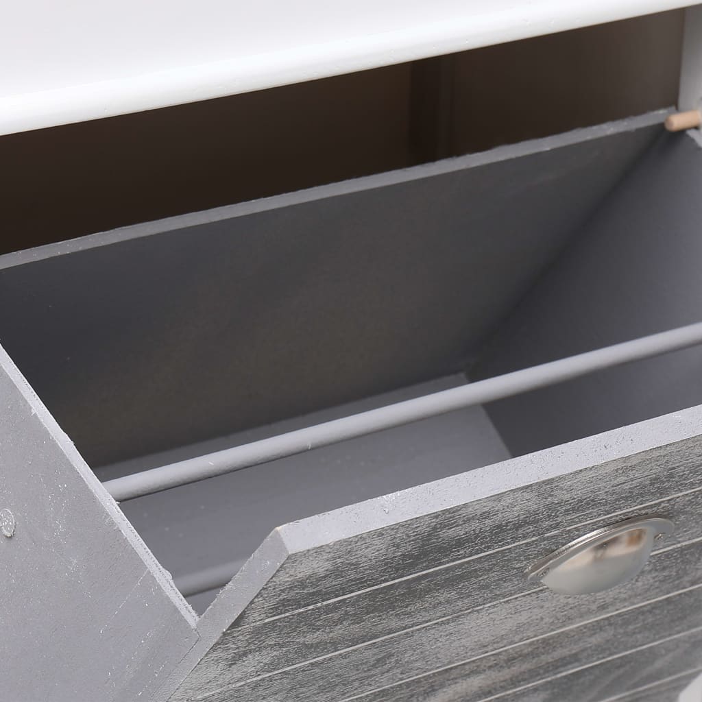 Shoe Cabinet Grey 50x28x98 cm Paulownia Wood - Newstart Furniture