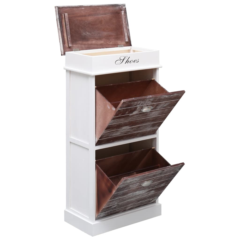 Shoe Cabinet Brown 50x28x98 cm Paulownia Wood - Newstart Furniture