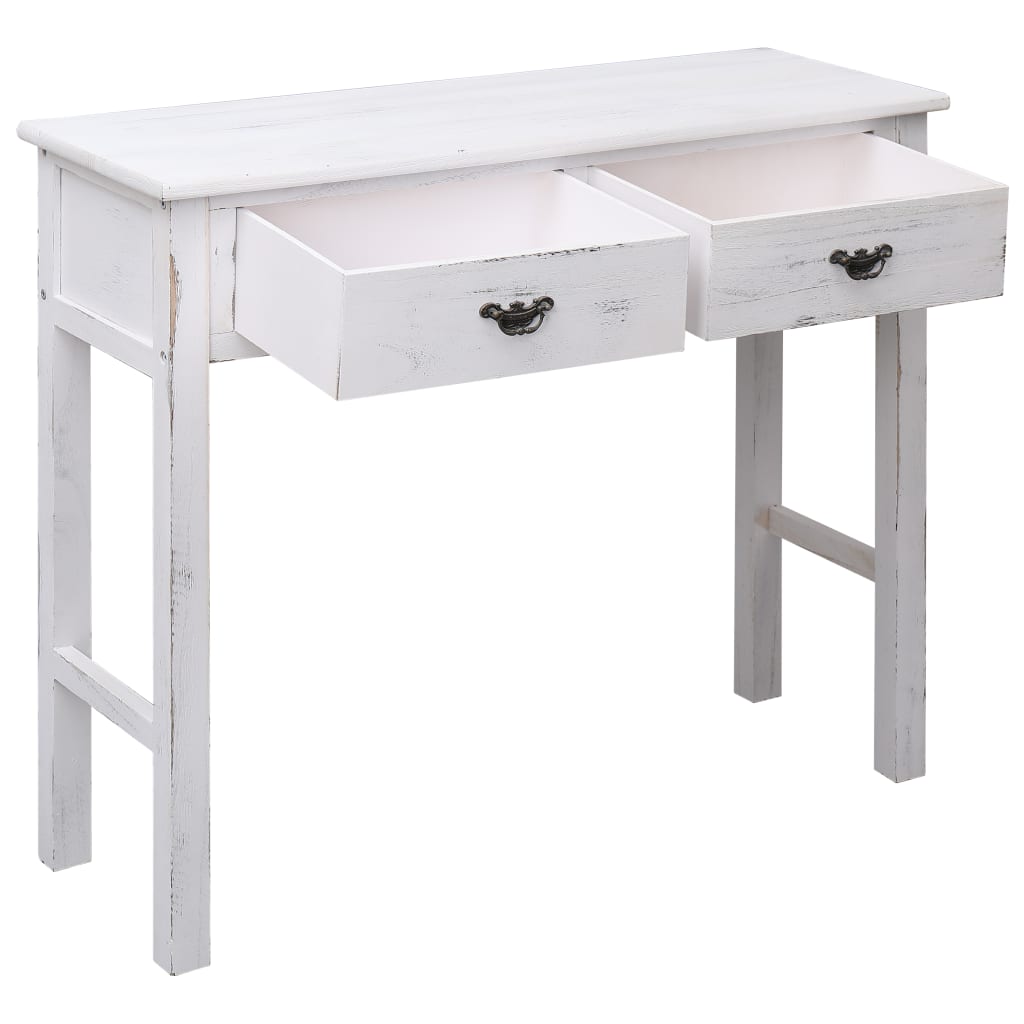 Console Table Antique White 90x30x77 cm Wood - Newstart Furniture