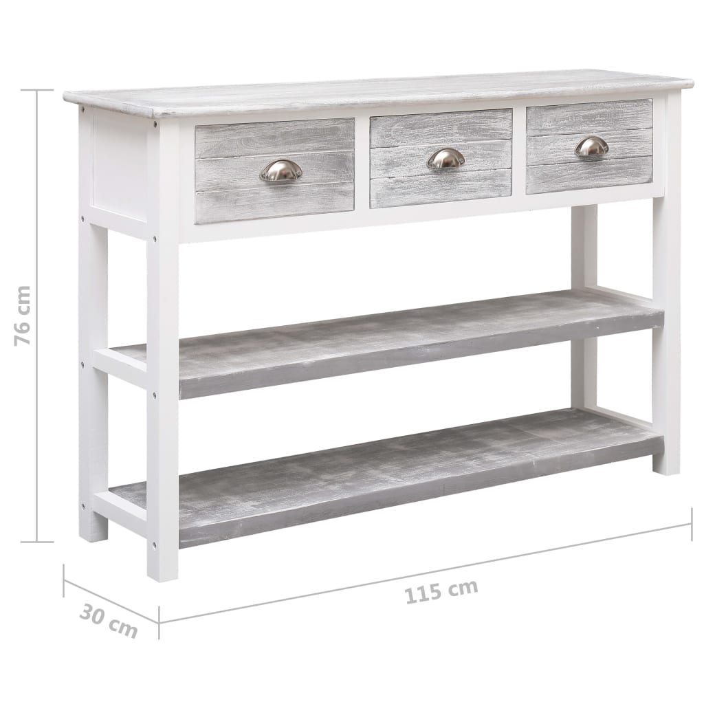 Sideboard Antique Grey 115x30x76 cm Wood - Newstart Furniture