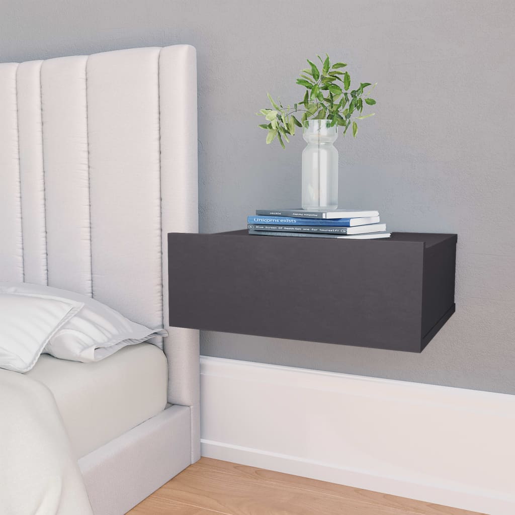 Floating Nightstands 2 pcs Grey 40x30x15 cm Engineered Wood - Newstart Furniture