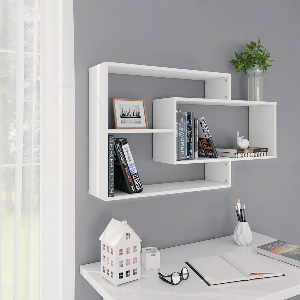 Wall Shelves White 104x20x58.5 cm Engineered Wood