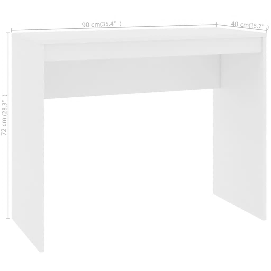 Desk White 90x40x72 cm Engineered Wood - Newstart Furniture