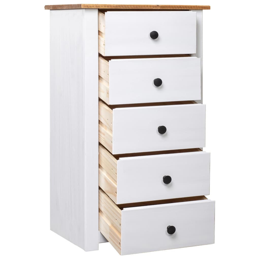 Sideboard White 46x40x89 cm Pine Panama Range - Newstart Furniture