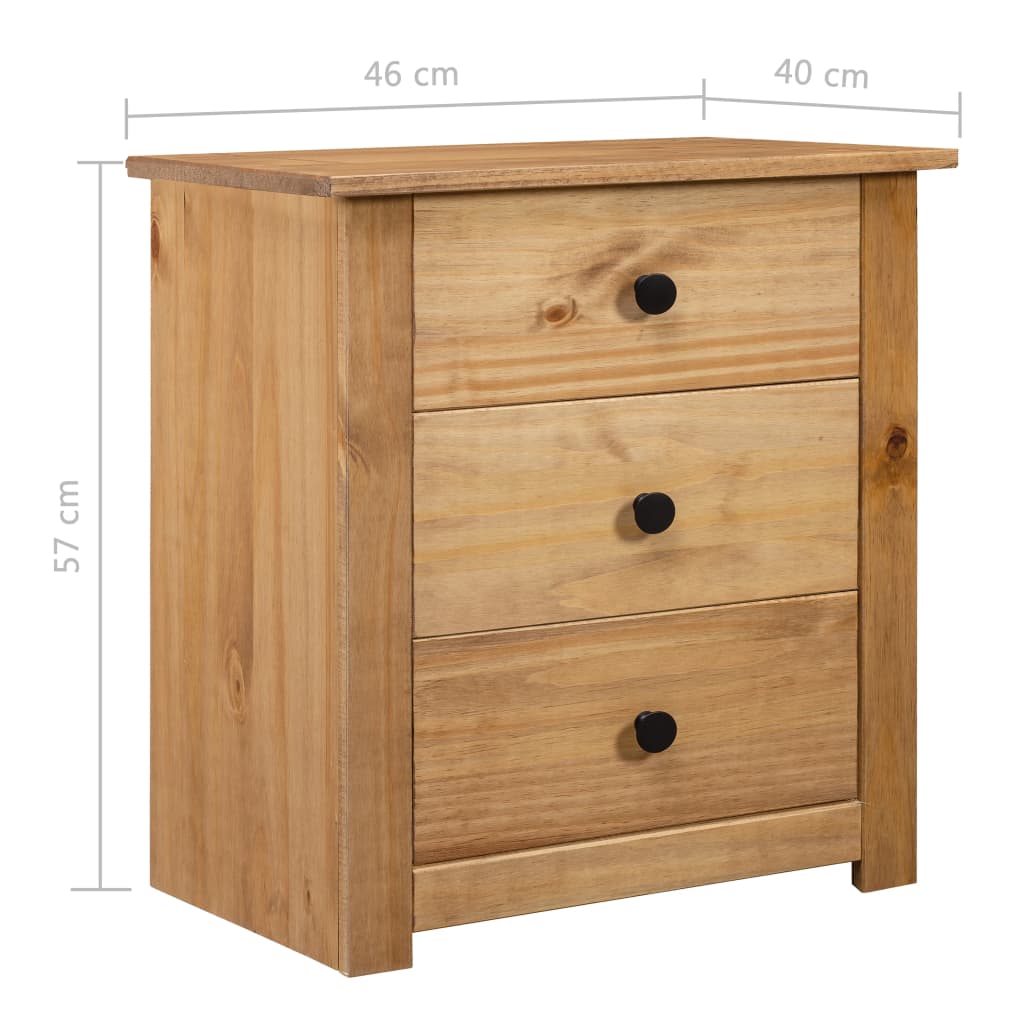 Bedside Cabinet 46x40x57 cm Pinewood Panama Range - Newstart Furniture