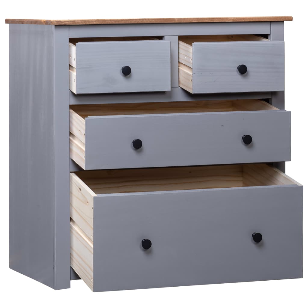 Sideboard Grey 80x40x83 cm Pinewood Panama Range - Newstart Furniture