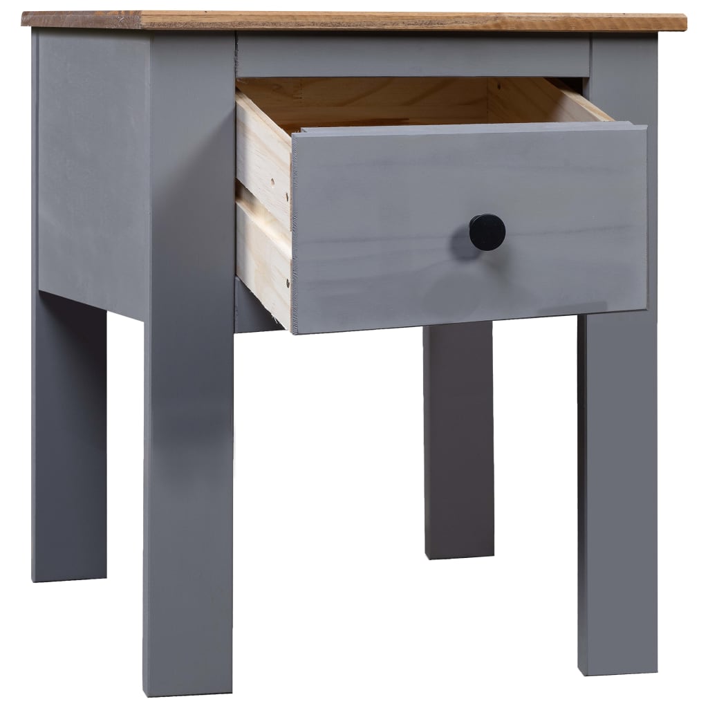 Bedside Cabinet Grey 46x40x57 cm Pine Panama Range - Newstart Furniture