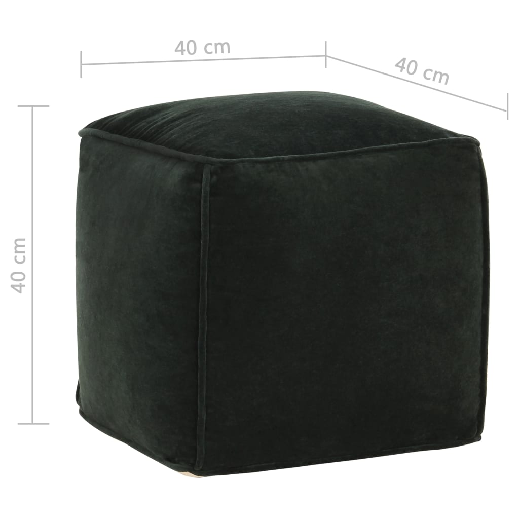 Pouffe Cotton Velvet 40x40x40 cm Forest Green - Newstart Furniture
