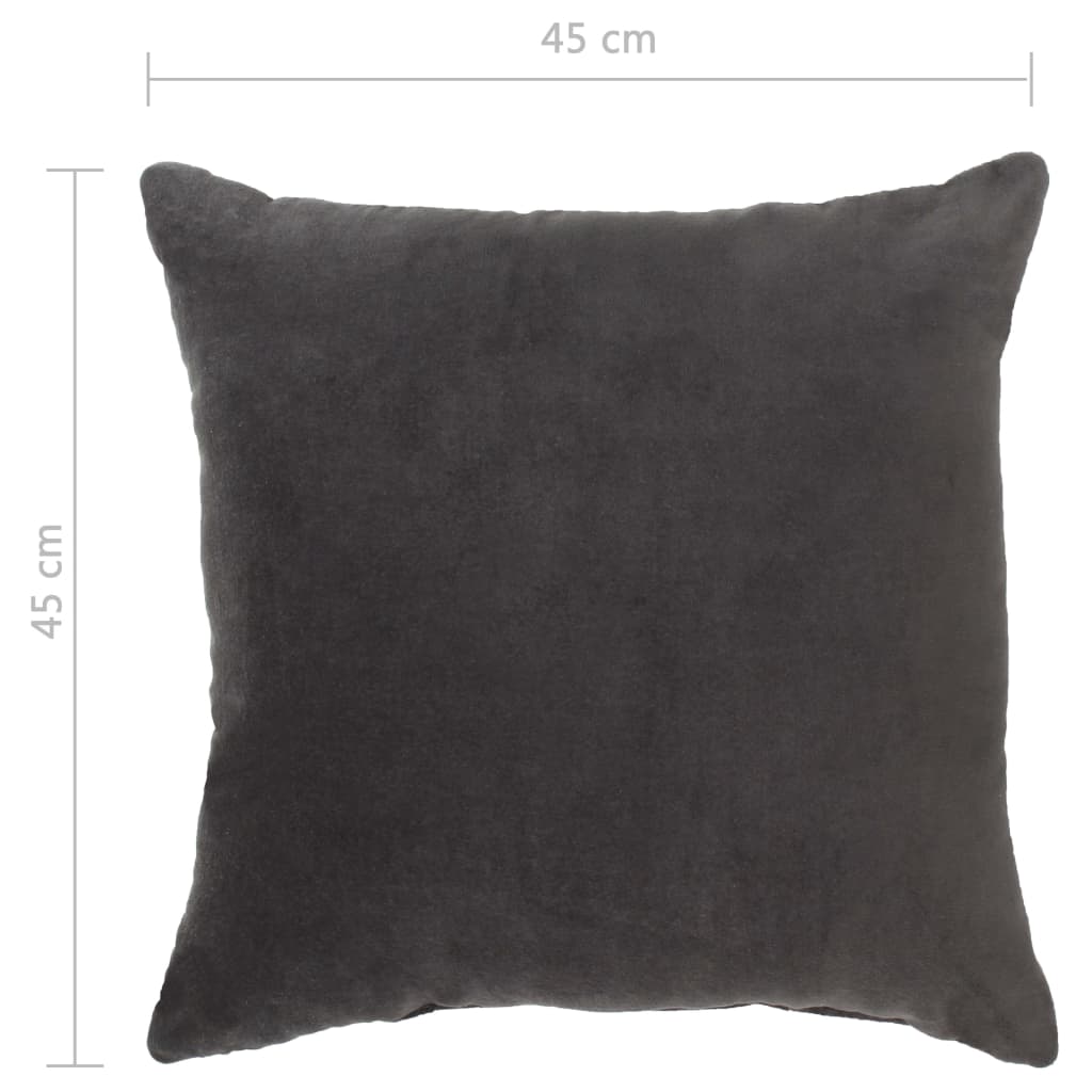 Cushions Cotton Velvet 2 pcs 45x45 cm Anthracite - Newstart Furniture