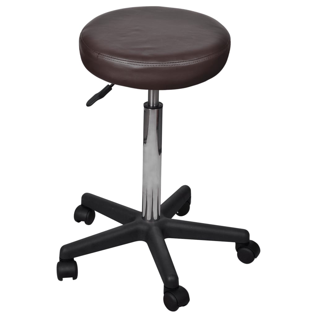 Office Stools 2 pcs Brown 35.5x84 cm Faux Leather - Newstart Furniture