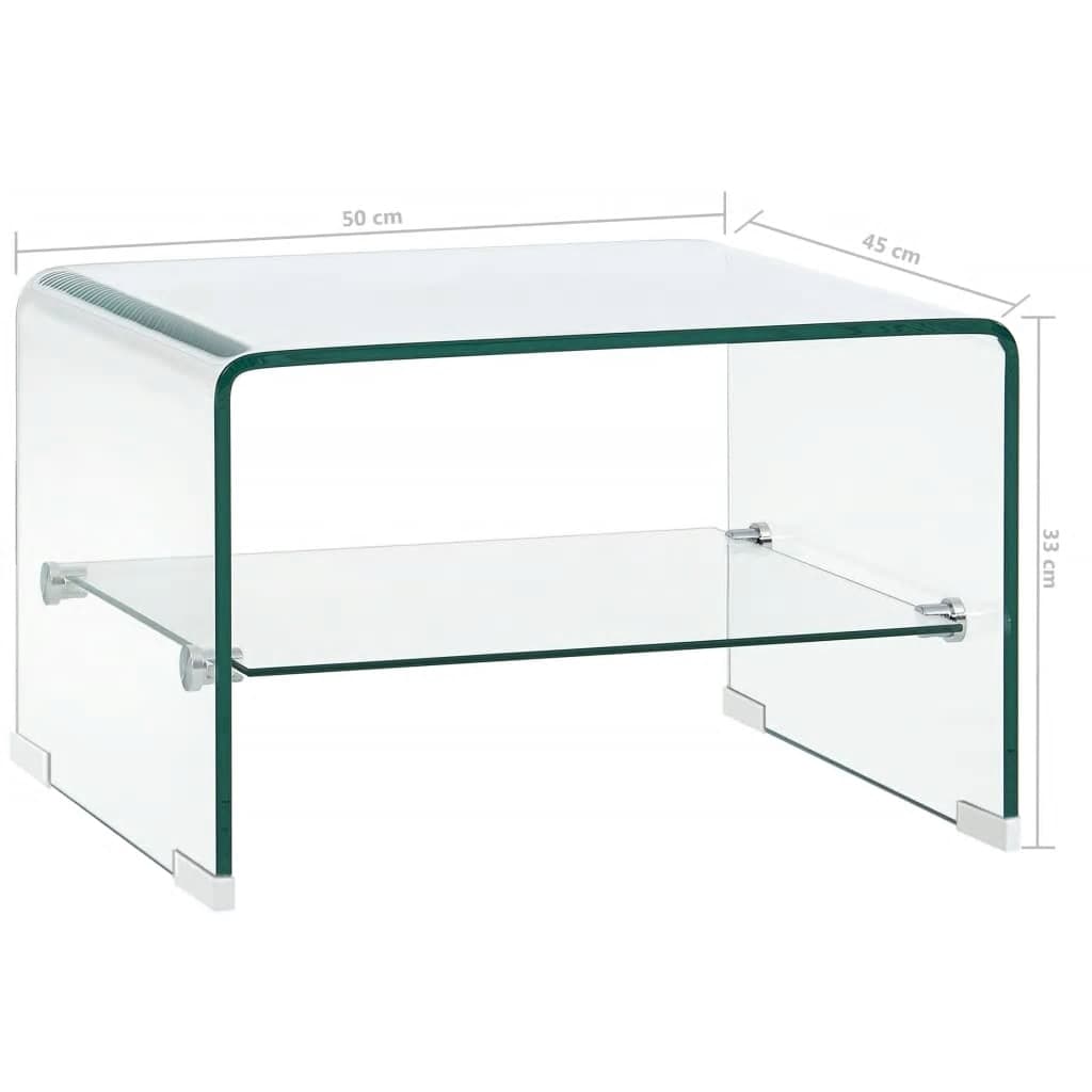 Coffee Table Clear 50x45x33 cm Tempered Glass - Newstart Furniture
