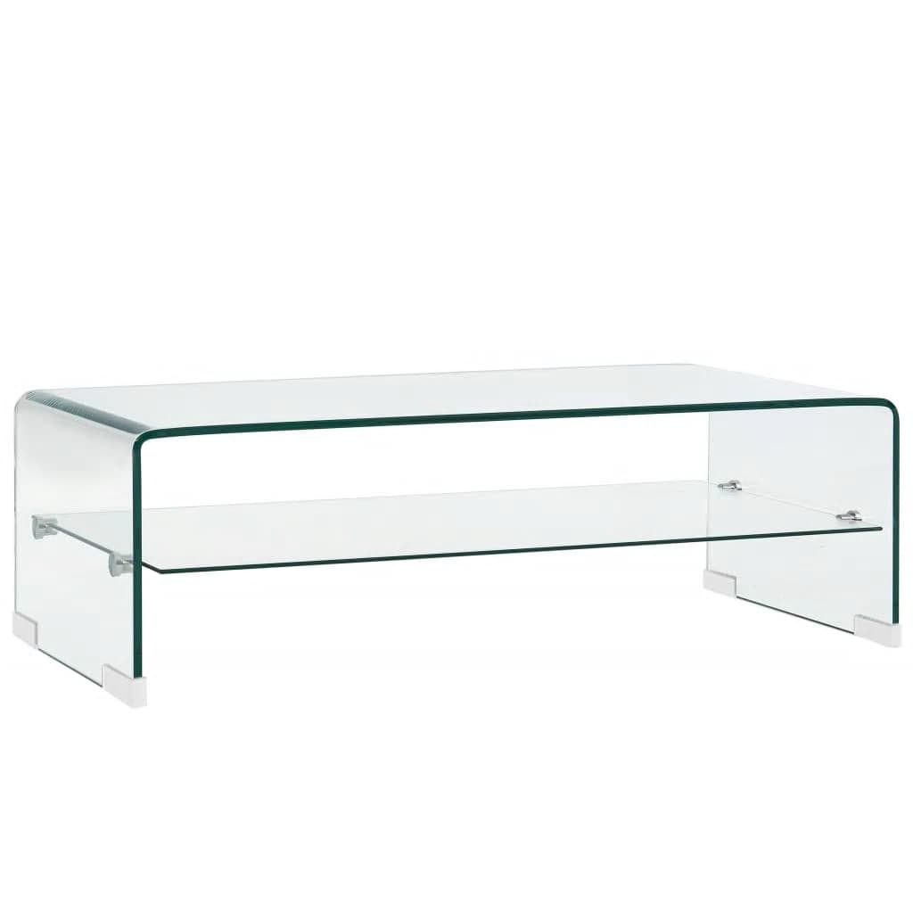 Coffee Table Clear 98x45x31 cm Tempered Glass - Newstart Furniture