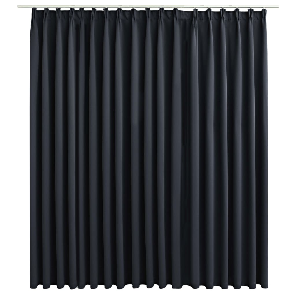 Blackout Curtain with Hooks Black 290x245 cm - Newstart Furniture
