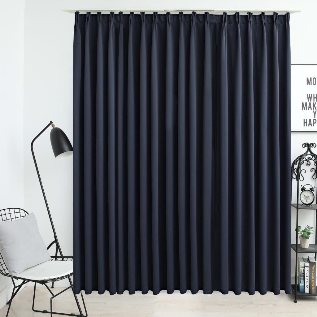 Blackout Curtain with Hooks Anthracite 290x245 cm - Newstart Furniture
