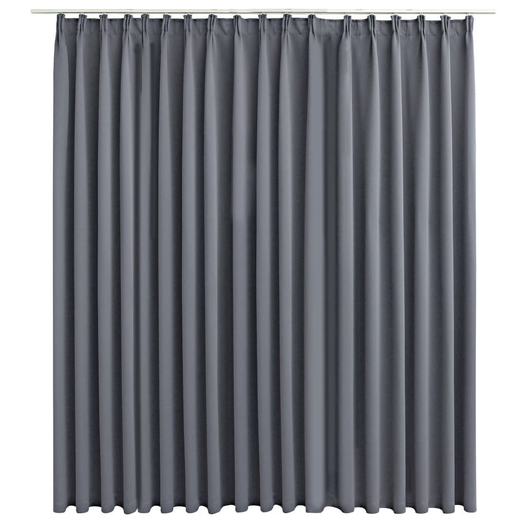 Blackout Curtain with Hooks Grey 290x245 cm - Newstart Furniture