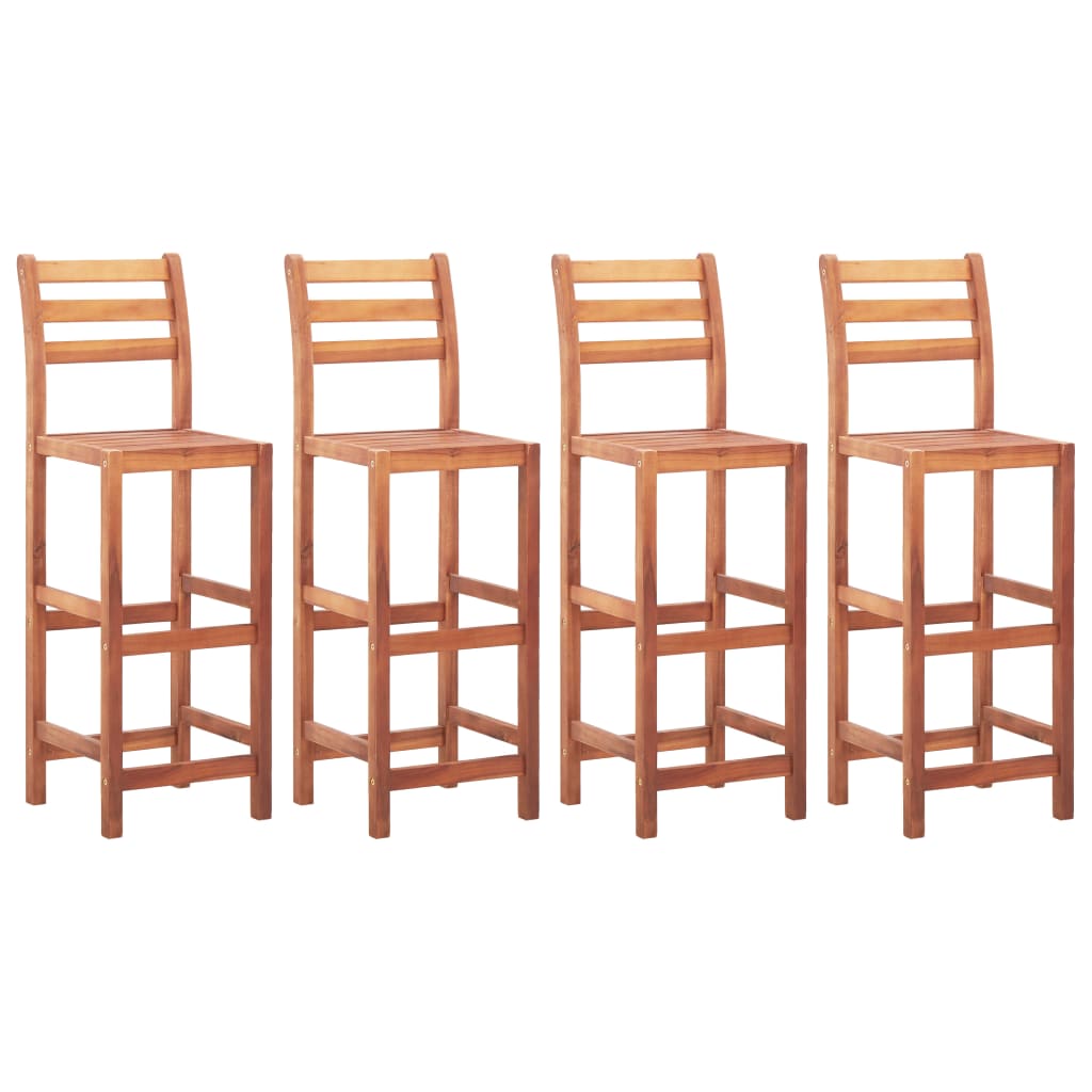 Bar Chairs 4 pcs Solid Acacia Wood - Newstart Furniture