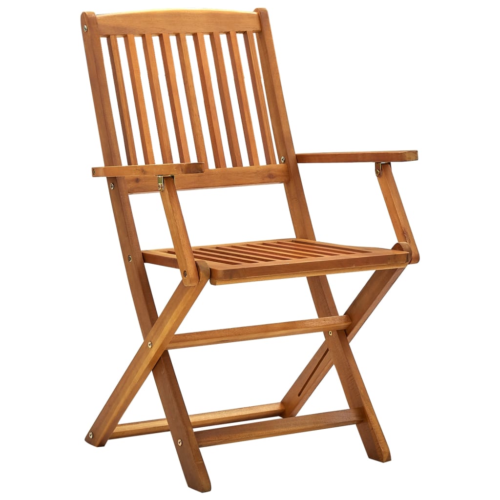 Folding Outdoor Chairs 4 pcs Solid Acacia Wood - Newstart Furniture