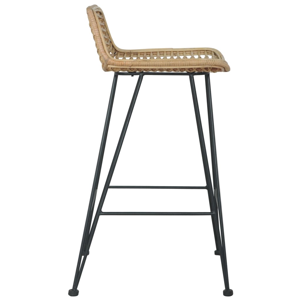 Bar Chairs 2 pcs Natural Rattan - Newstart Furniture