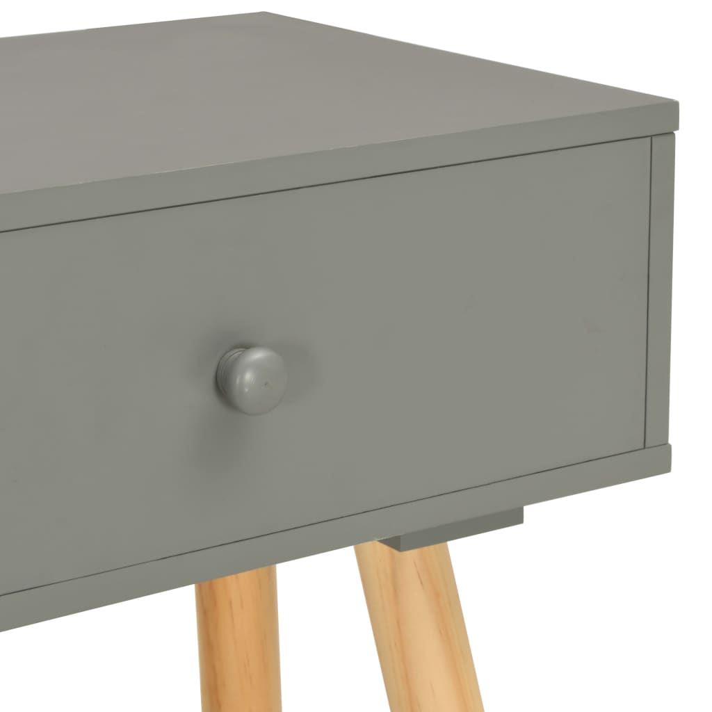 Bedside Tables 2 pcs Grey Solid Pinewood - Newstart Furniture