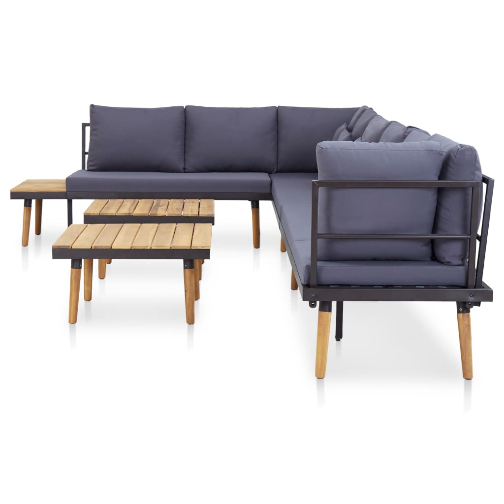 8-Seater Garden Lounge Set with Cushions Solid Acacia Wood - Newstart Furniture